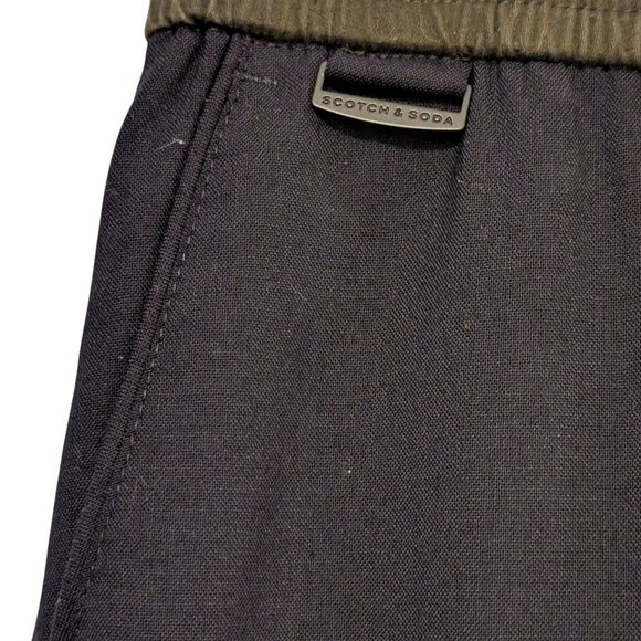Scotch & Soda Amsterdam Mens Sz S Navy Green Fave Drawstring Pockets Taper Pants - Picture 4 of 12